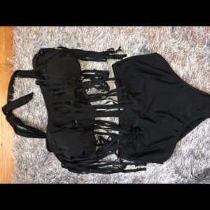 Brand new black high waisted swimsuit!